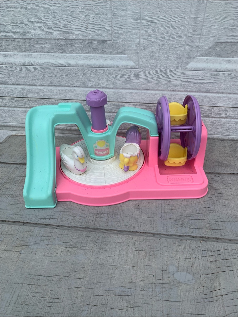 Vintage 1991 Playskool Spin Around Carousel Ferris Wheel Park Playset No Dolls